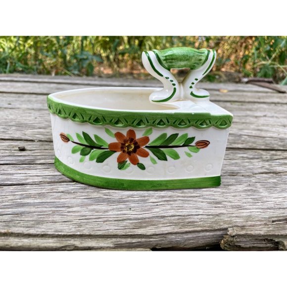 Vintage 1960s Ceramic SAD Iron Planter Vase floral - Picture 9 of 16